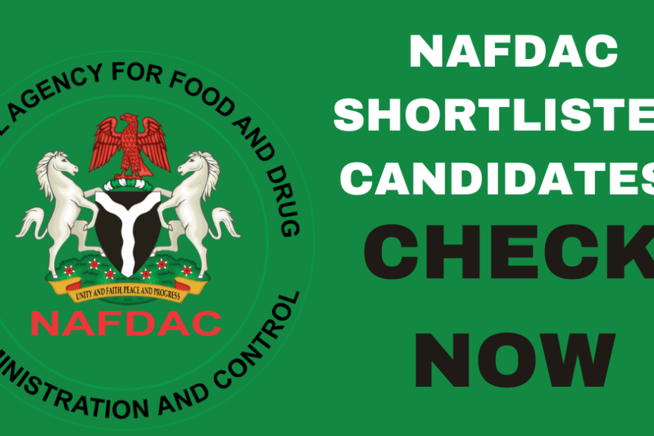 NAFDAC Shortlisted Candidates