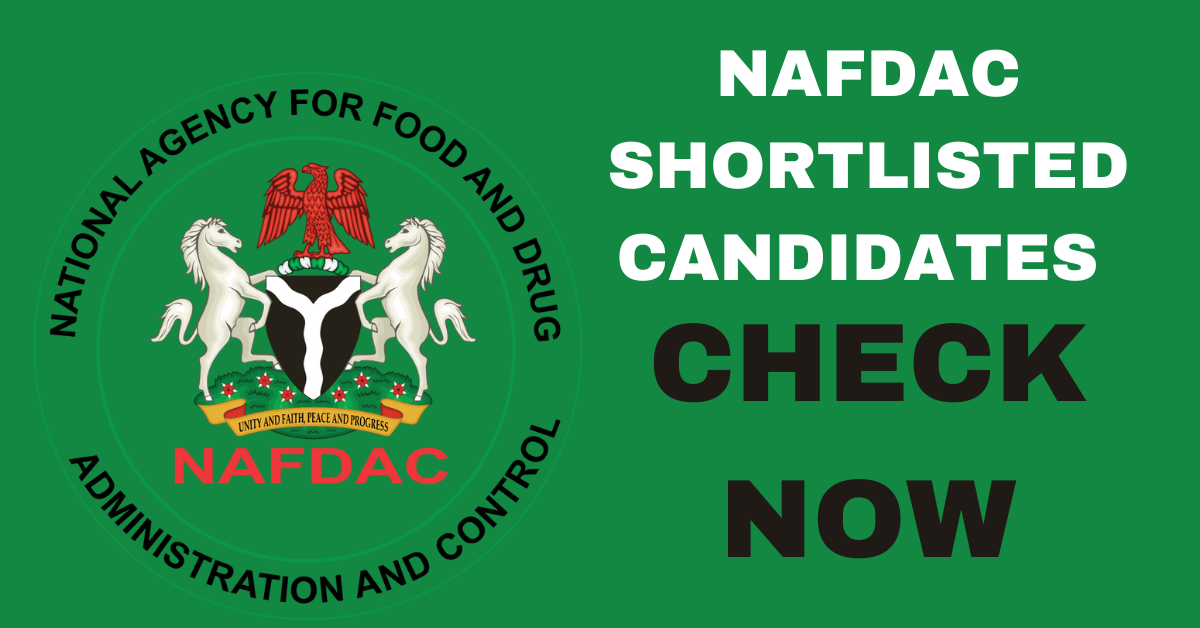 NAFDAC Shortlisted Candidates